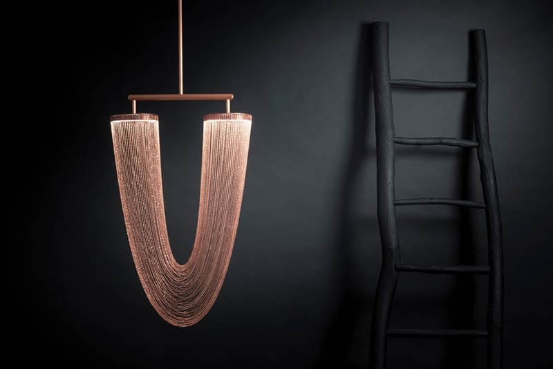 Larose Guyon's new lighting fixtures collection and Les Ateliers Guyon's new hanging chair